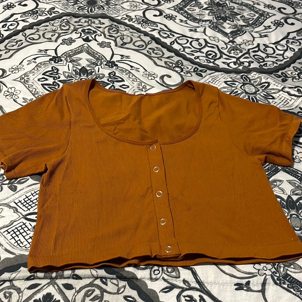Ribbed orange crop top with bottoms size M from Forever 21
